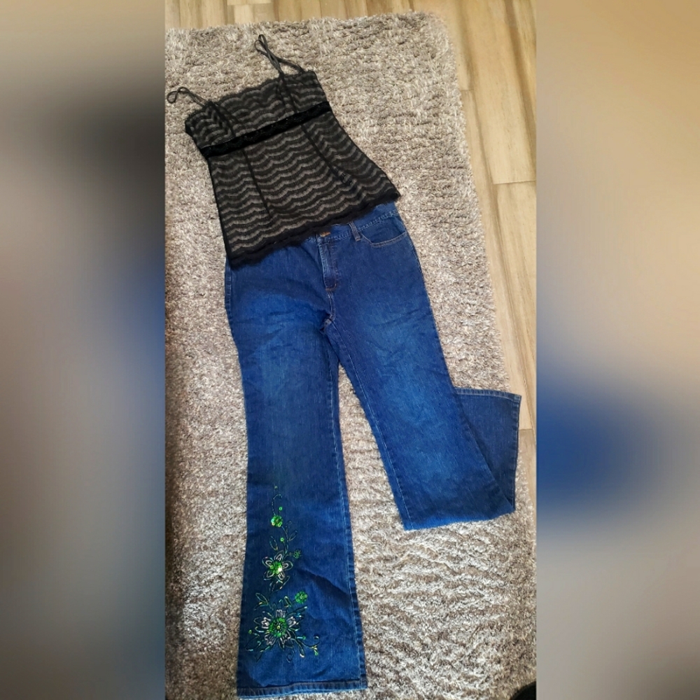 Karen Kane Sequin Jeans